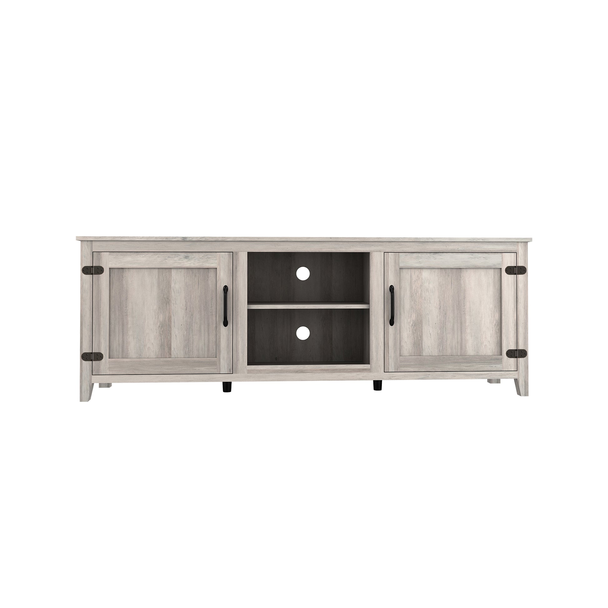 Tv Stand Storage Media Console Entertainment Center With Two Doors, Grey Walnut With Fireplace Grey 50 59 Inches Particle Board