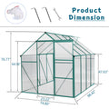 Green 6 X 8 Ft Outdoor Patio Greenhouse Green Aluminum