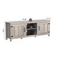 Tv Stand Storage Media Console Entertainment Center With Two Doors, Grey Walnut With Fireplace Grey 50 59 Inches Particle Board