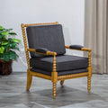 Spindle Chair, Weathered Oak, Charcoal Oak Fabric