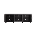 Tv Stand Storage Media Console Entertainment Center,Tradition Black,With Doors Black Particle Board