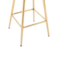 26 Inch Set Of 2 Bar Stools,With Chrome Footrest Velvet Golden Leg Simple Bar Stool,Blue Blue Foam Fabric