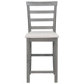 5 Piece Multi Functional Rubber Wood Counter Height Dining Set With Padded Chairs And Integrated 9 Bar Wine Compartment, Wineglass Holders For Dining Room Gray Gray Solid Wood