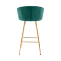 30 Inch Set Of 2 Bar Stools,With Chrome Footrest And Base Velvet Golden Leg Simple Bar Stool,Green Green Foam Fabric