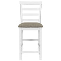 5 Piece Multi Functional Rubber Wood Counter Height Dining Set With Padded Chairs And Integrated 9 Bar Wine Compartment, Wineglass Holders For Dining Room Brown White Wash Brown Whitewash Solid Wood
