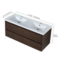 48 Inch Bathroom Vanity With Dual Sink, Resin Sink, 4 Soft Close Drawers, 48X18 California Walnut Plywood