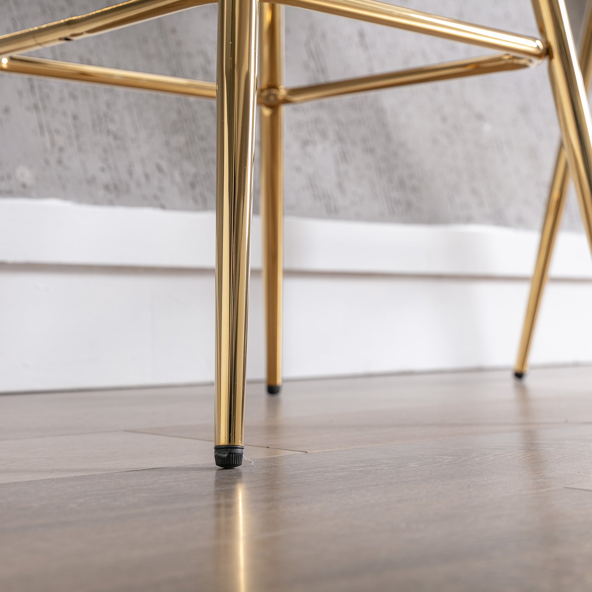 26 Inch Set Of 2 Bar Stools,With Chrome Footrest And Base Velvet Golden Leg Simple Bar Stoo,Cream Cream Foam Fabric