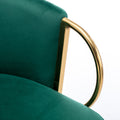 30 Inch Set Of 2 Bar Stools,With Chrome Footrest And Base Velvet Golden Leg Simple Bar Stool,Green Green Foam Fabric