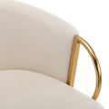 30 Inch Set Of 2 Bar Stools,With Chrome Footrest And Base Velvet Golden Leg Simple Bar Stool,Cream Cream Foam Fabric