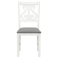 6 Piece Wooden Dining Table Set, Farmhouse Rectangular Dining Table, Four Chairs With Exquisitely Designed Hollow Chair Back And Bench For Home Dining Room Gray White White Gray Solid Wood