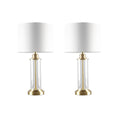 Clarity Glass Cylinder Table Lamp Set Of 2 Gold Cotton