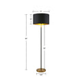 Metal Floor Lamp Black Cotton