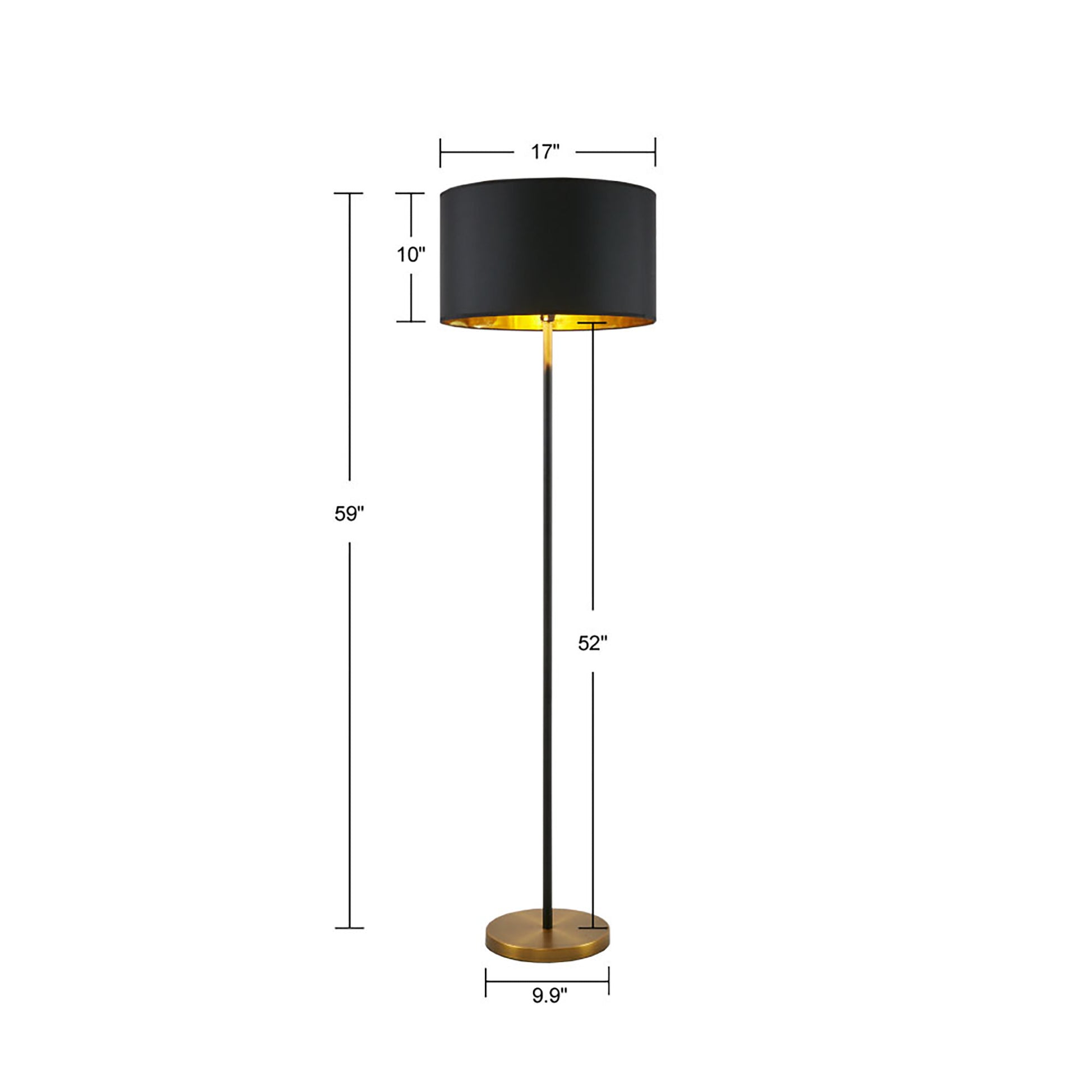 Metal Floor Lamp Black Cotton