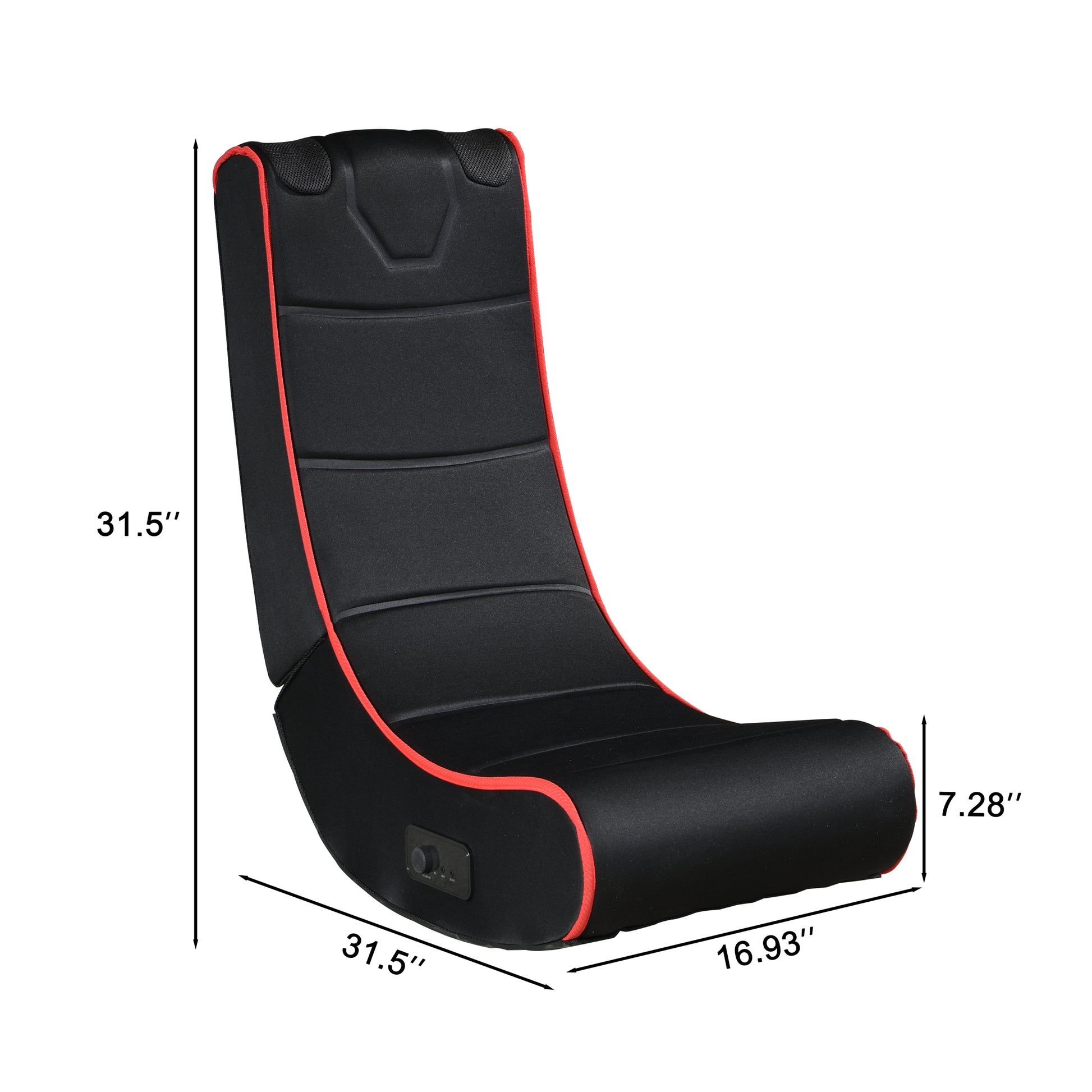 Foldable Gaming Chair With Onboard Speakers Black Red Polyester