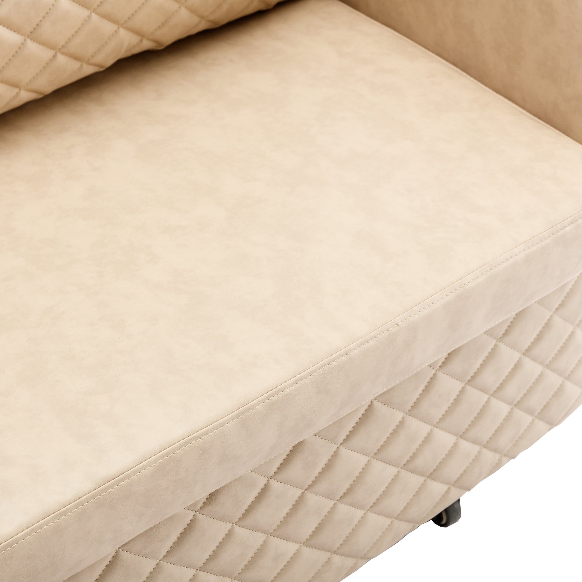Coolmore Convertible Sleeper Sofa Bed, Modern Velvet Loveseat Couch With Pull Out Bed, Small Beautiful Seat Futon Sofa Bed With Headboard, 2 Pillows & Side Pockets For Living Room Camel Pu