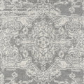 Distressed Medallion Woven Area Rug Cream Grey Polyester