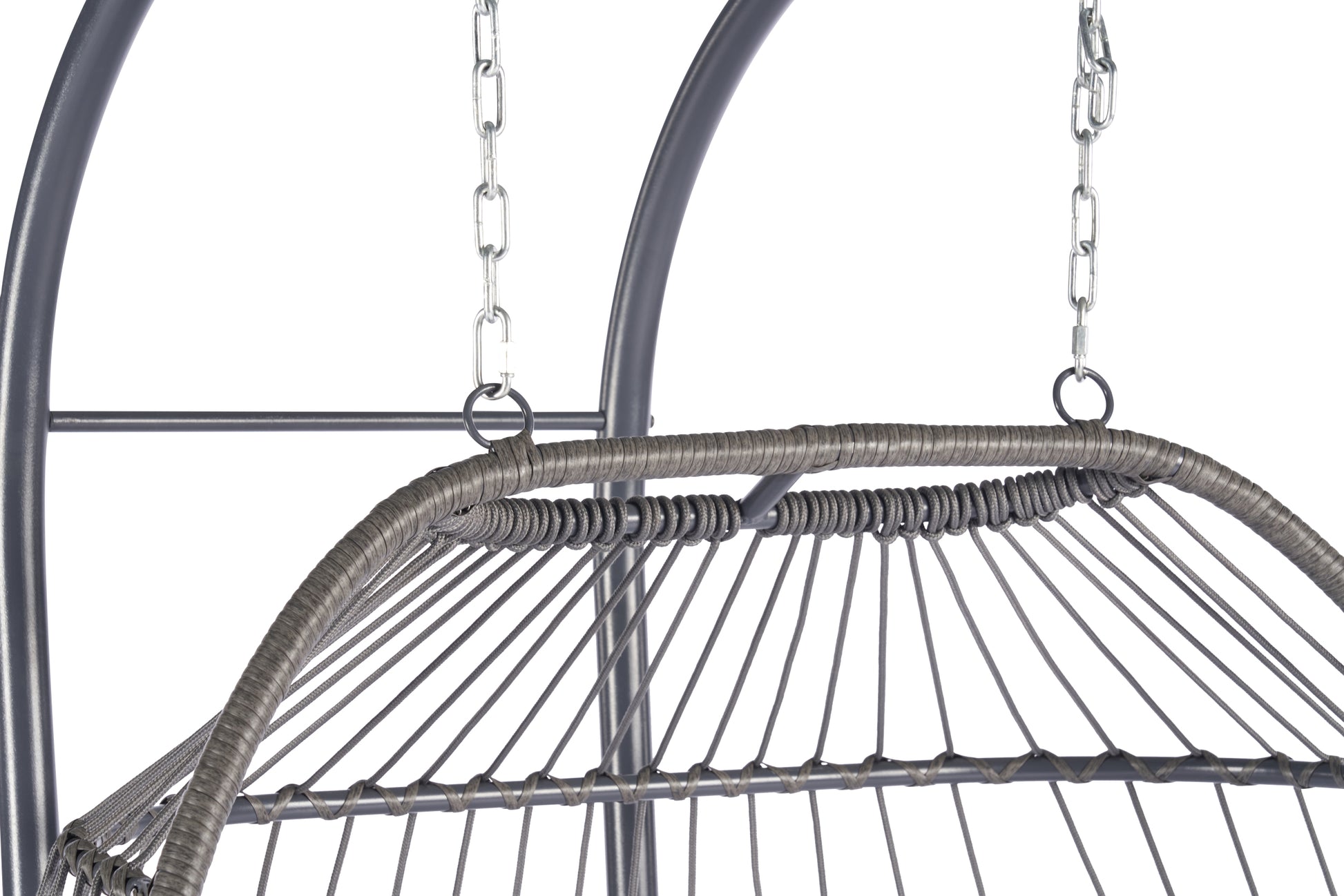 2 Person Outdoor Rattan Hanging Chair Patio Wicker Egg Chair Yes Sectional Dark Gray Uv Resistant Frame Water Resistant Cushion Garden & Outdoor American Design,American Traditional 2 Person Seating Group Polyester Rattan
