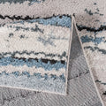 Watercolor Abstract Stripe Woven Area Rug Blue Polyester