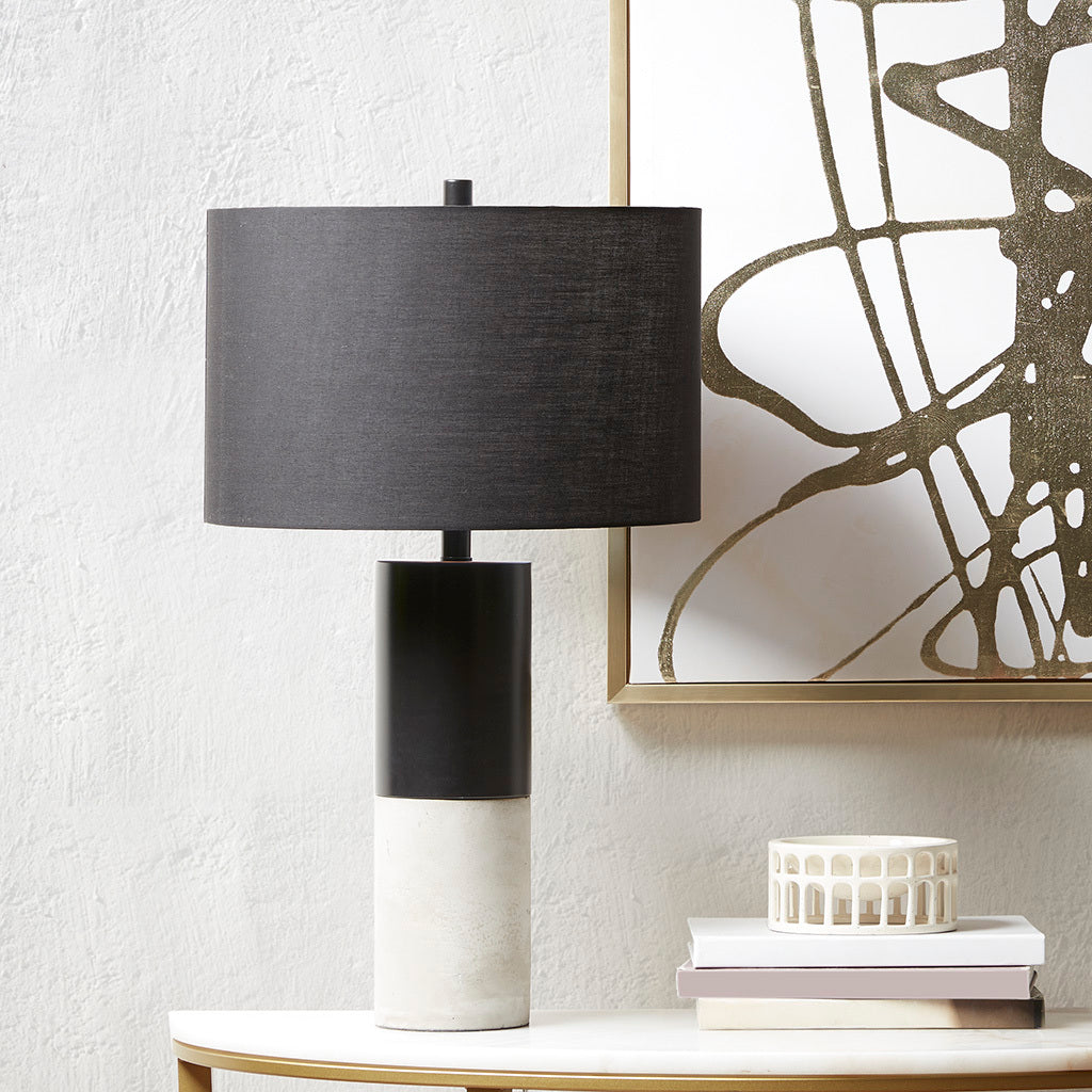 Fulton Concrete Table Lamp Black Cotton