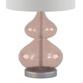 Ellipse Curved Glass Table Lamp, Set Of 2 Pink Cotton