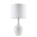 Celine Textured Ceramic Table Lamp White Cotton