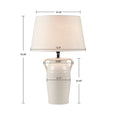 Ceramic Table Lamp With Handles White Polyester