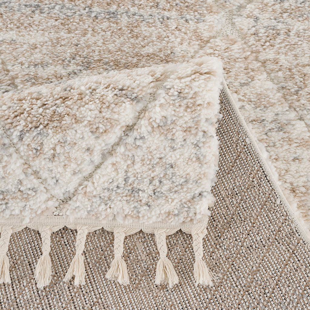 Talas Trellis Area Rug In Cream Cream Polyester