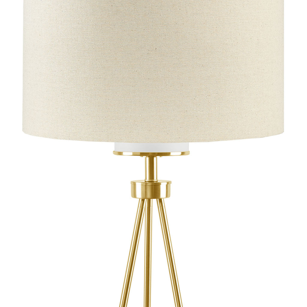 Pacific Metal Tripod Floor Lamp With Glass Shade Gold Cotton