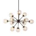 Paige 12 Light Chandelier With Oversized Globe Bulbs Bronze Cotton