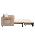 Coolmore Convertible Sleeper Sofa Bed, Modern Velvet Loveseat Couch With Pull Out Bed, Small Beautiful Seat Futon Sofa Bed With Headboard, 2 Pillows & Side Pockets For Living Room Camel Pu