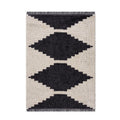 Black & Ivory Modern Area Rug Black Ivory Polyester