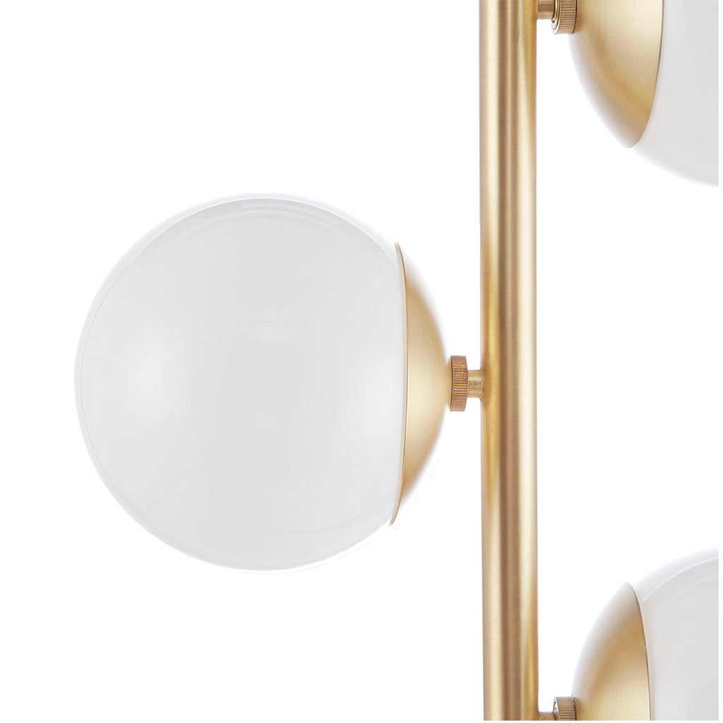 3 Globe Light Floor Lamp With Marble Base Gold Cotton