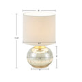 Saxony Metallic Glass Table Lamp Silver Cotton