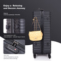 3 Piece Luggage Sets Abs Lightweight Suitcase With Two Hooks, Spinner Wheels, Tsa Lock, 20 24 28 Black Black Abs