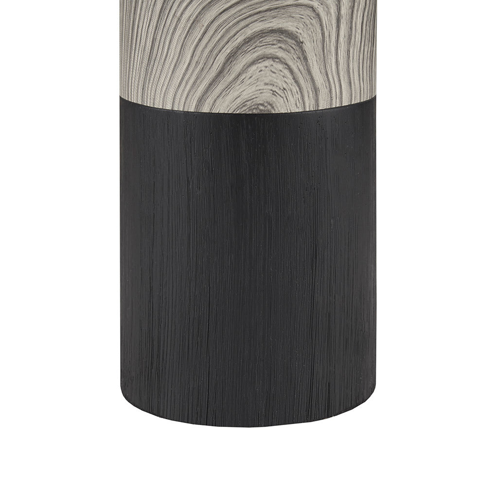 Textured Ceramic Table Lamp Black Polyester