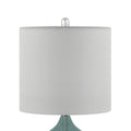 Ellipse Curved Glass Table Lamp, Set Of 2 Blue Cotton