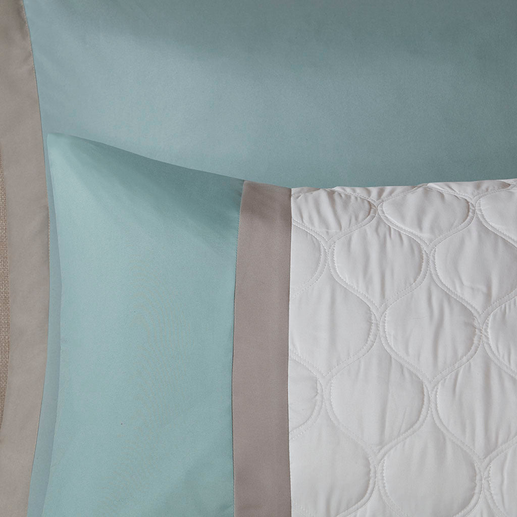 8 Piece Comforter Set Seafoam Polyester