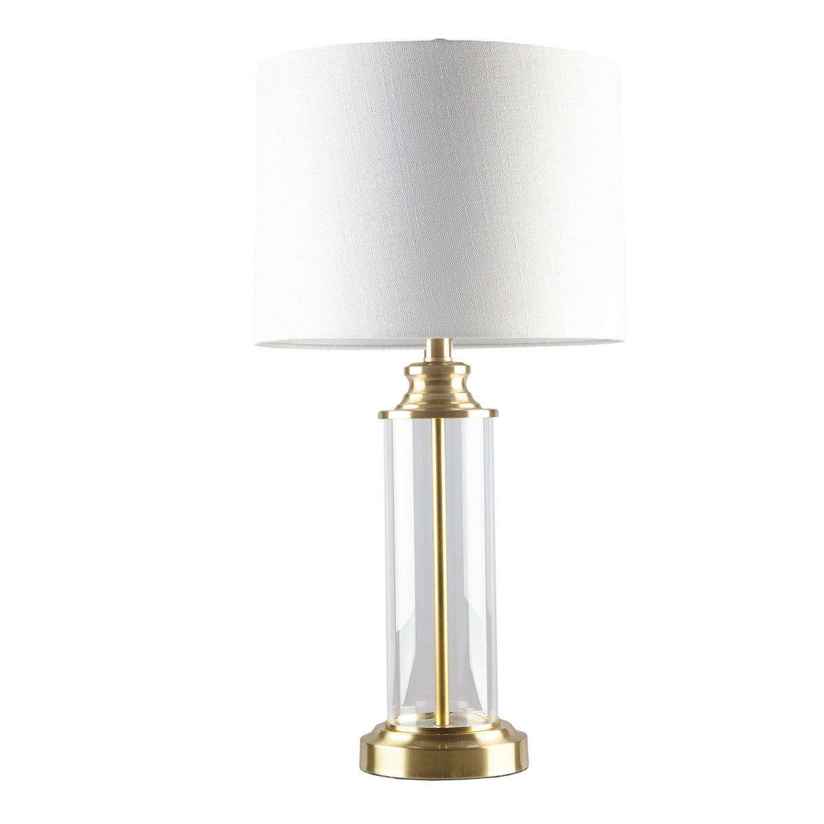 Clarity Glass Cylinder Table Lamp Set Of 2 Gold Cotton