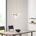 3 Light Chandelier With Frosted Glass Globe Bulbs Gold Iron