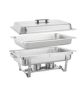 Buffet Catering Dish For Home And Outdoor 2 Sets Silver Stainless Steel