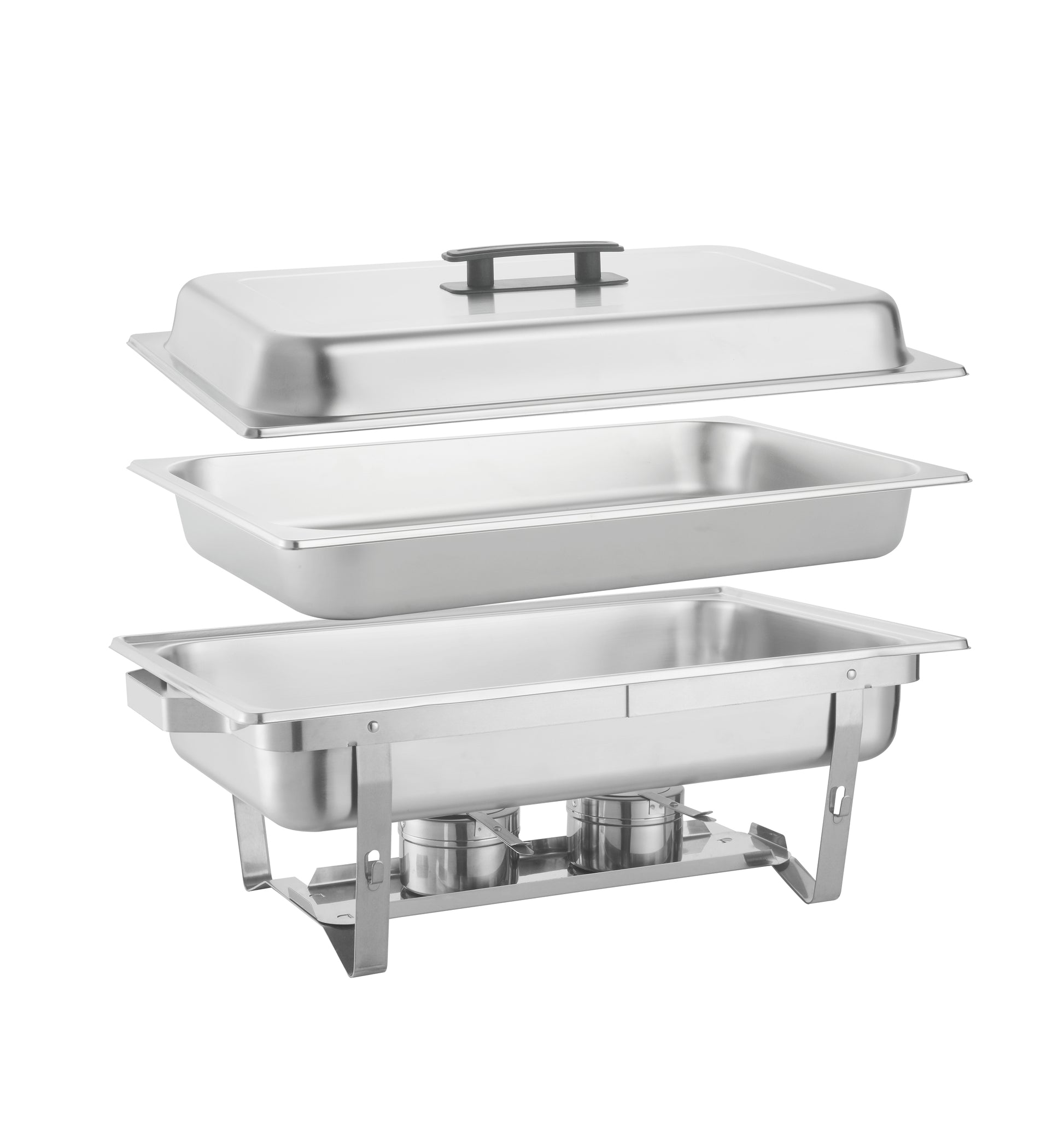 Buffet Catering Dish For Home And Outdoor 2 Sets Silver Stainless Steel