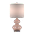 Ellipse Curved Glass Table Lamp, Set Of 2 Pink Cotton