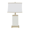 Rectangular Ceramic Table Lamp Ivory Metal