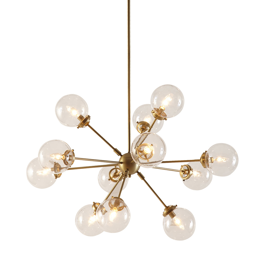 Paige 12 Light Chandelier With Oversized Globe Bulbs Gold Cotton