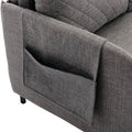 Coolmore Convertible Sleeper Sofa Bed, Modern Velvet Loveseat Couch With Pull Out Bed, Small Beautiful Seat Futon Sofa Bed With Headboard, 2 Pillows & Side Pockets For Living Room Light Grey Linen