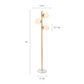 3 Globe Light Floor Lamp With Marble Base Gold Cotton