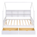 Wooden Full Size House Bed With 2 Drawers,Kids Bed With Storage Shelf, White Expected Arrival Time: 5.15 White Solid Wood