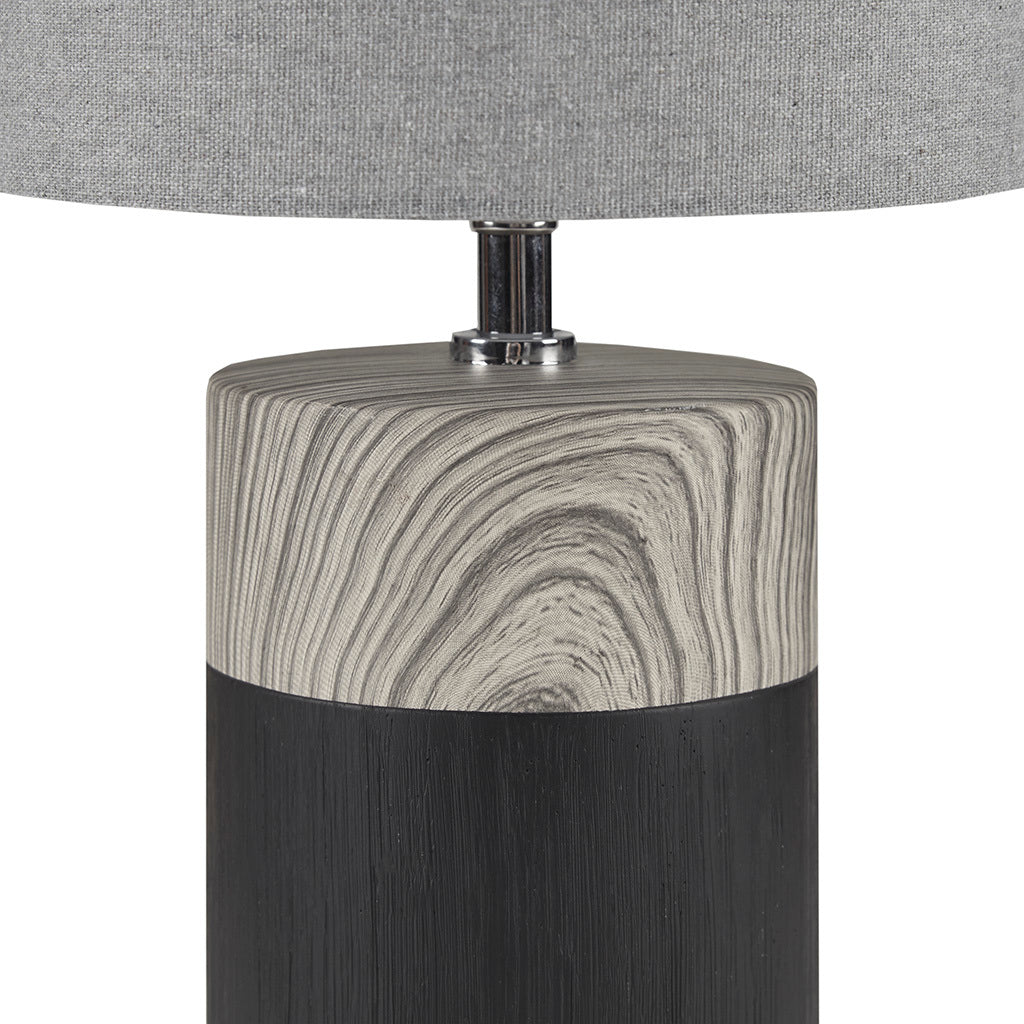 Textured Ceramic Table Lamp Black Polyester