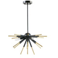 3 Light Spiked Chandelier Gold Matte Black Iron