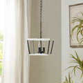 Farmhouse Metal Pendant White Black Metal